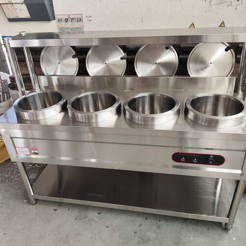 鲁迪不锈钢保温粥车粥台汤桶车售饭台粥加热台全套早餐电商用恒温
