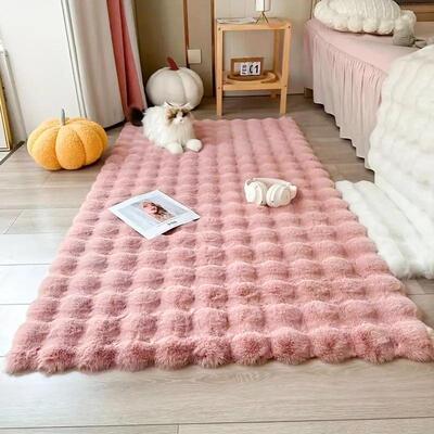 Solid Color Soft Floor Mat Non slip Comfortable Area Rug