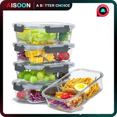 Pack 36oz Glass Meal Prep Containers with Upgraded