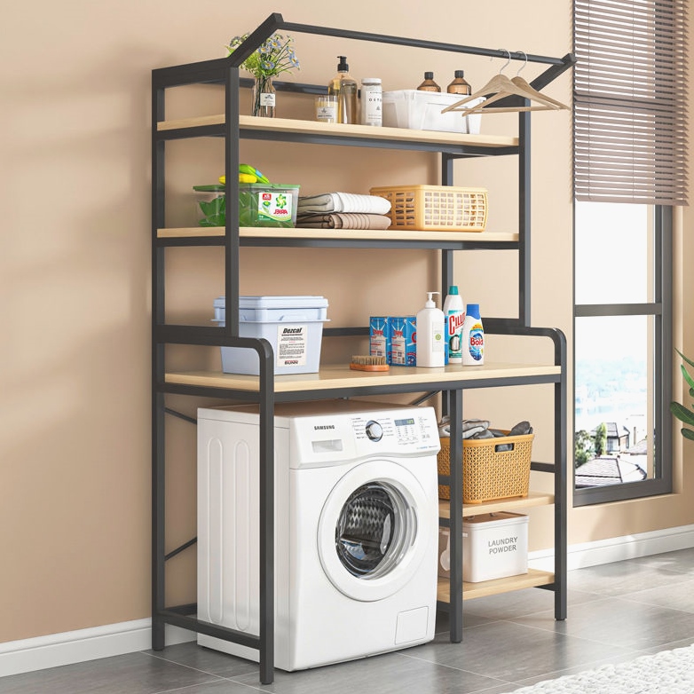 阳台洗衣机置物架落地收纳架子马桶上方储物柜滚筒波轮翻盖卫生间