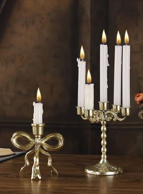 创意新款复古香薰铁艺烛台高档桌面客厅电视柜书柜家居装饰品摆件