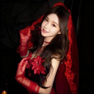 万圣节鬼新娘吸血红色蕾丝花边头纱哥特cos遮面盖头复古结婚头饰