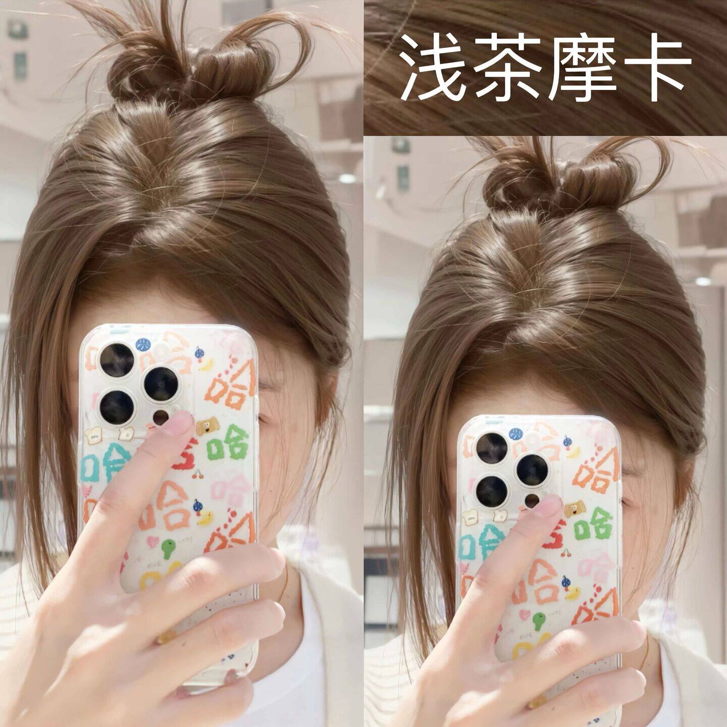 浅茶摩卡色泡泡染发剂植物女纯自己在家染头膏免漂流行显白正品牌