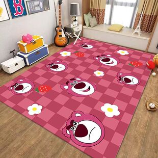 铺地面的垫子卡通可爱水晶绒地毯卧室客厅房间儿童房耐脏满铺床边