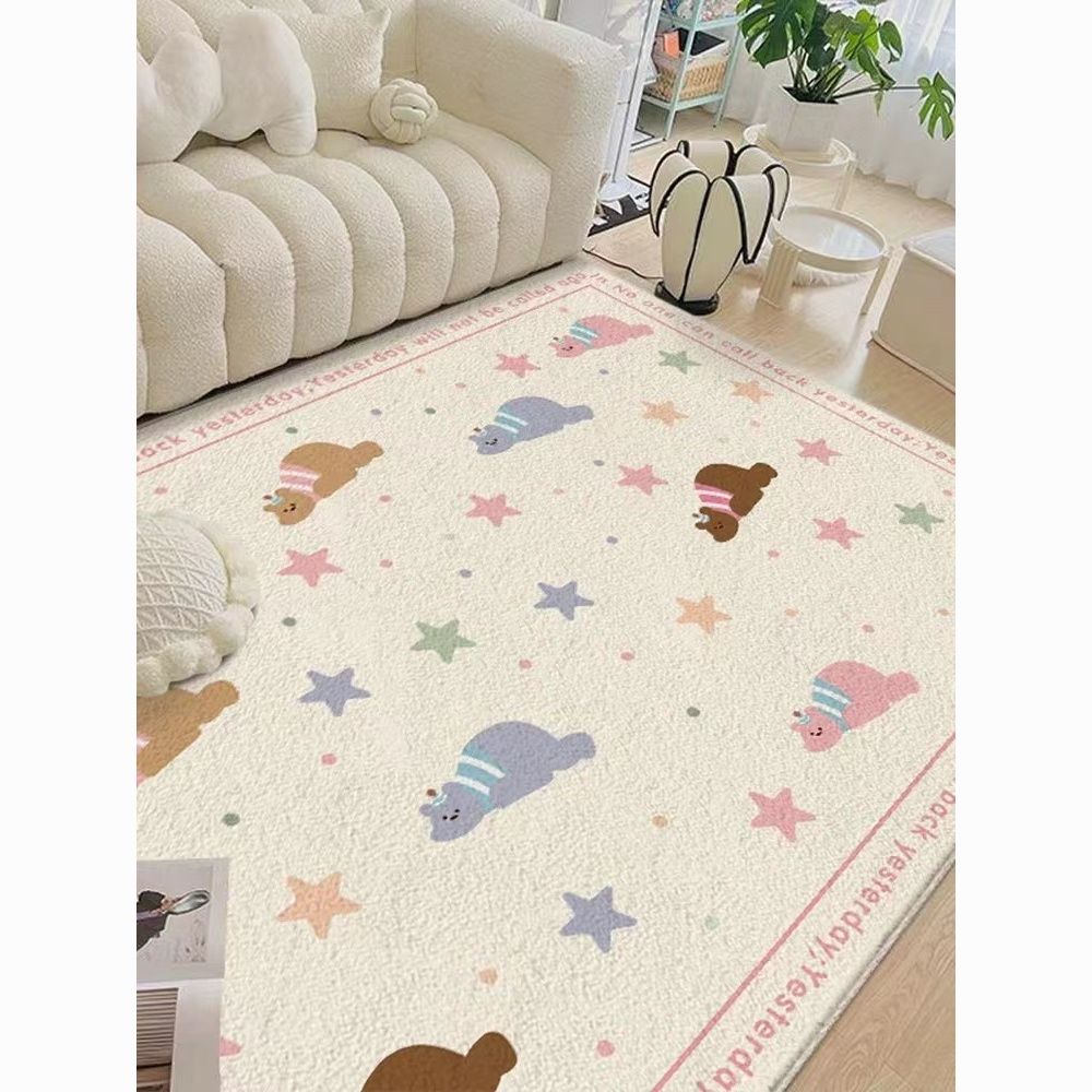 可爱趴趴 小熊客厅沙发仿羊绒地毯浴室卧室床边毯家用客厅地毯