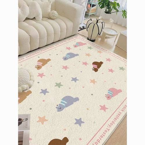 可爱趴趴 小熊客厅沙发仿羊绒地毯浴室卧室床边毯家用客厅地毯