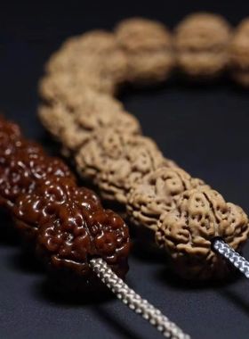 老树花王小金刚菩提手串梅花单圈手持108颗双龙纹原籽文玩手串男