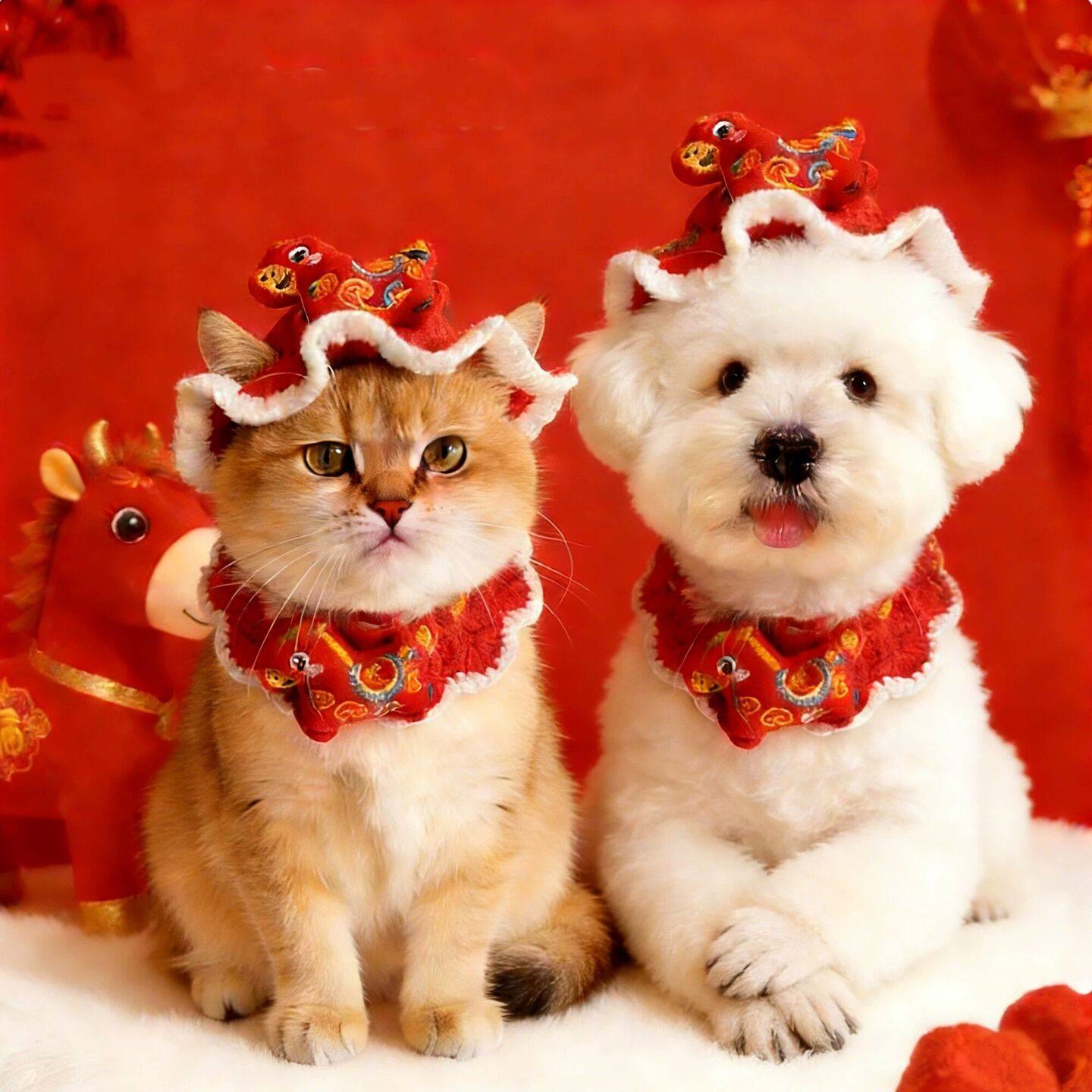 马年新款宠物猫咪新年围巾狗狗过年帽子春节小狗装扮保暖针织围脖,宠物/宠物食品及用品,围巾/口水巾,淘宝优惠券,粉丝福利购,淘宝优惠卷