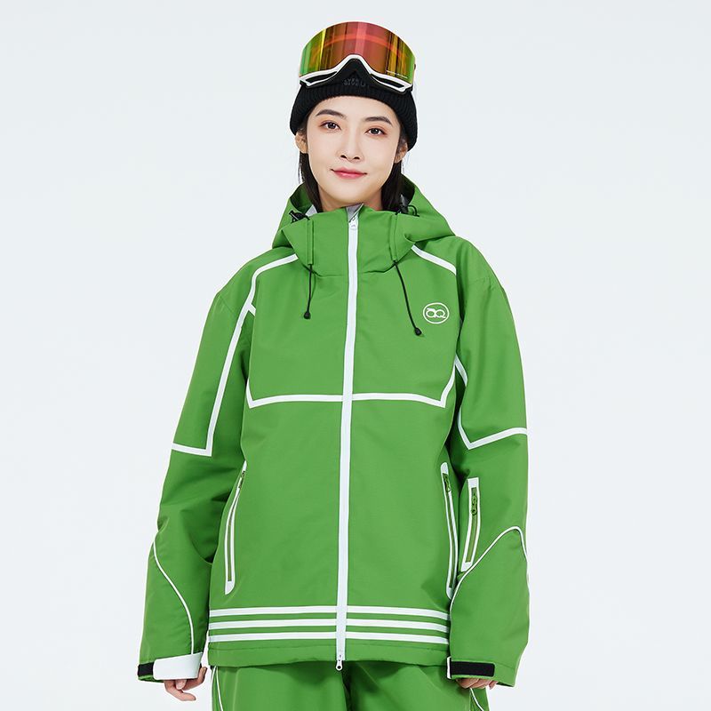 滑雪服女男款防水保暖加厚光线系列单板双板滑雪衣黄色滑雪服