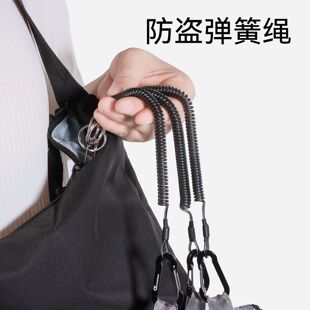 防丢弹簧绳手机防盗绳背包包门链扣欧洲旅行神器护照零钱一体卡包
