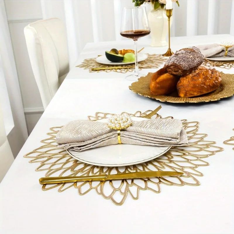 Round Non-Slip Placemats and Coasters with Table Runner Perf