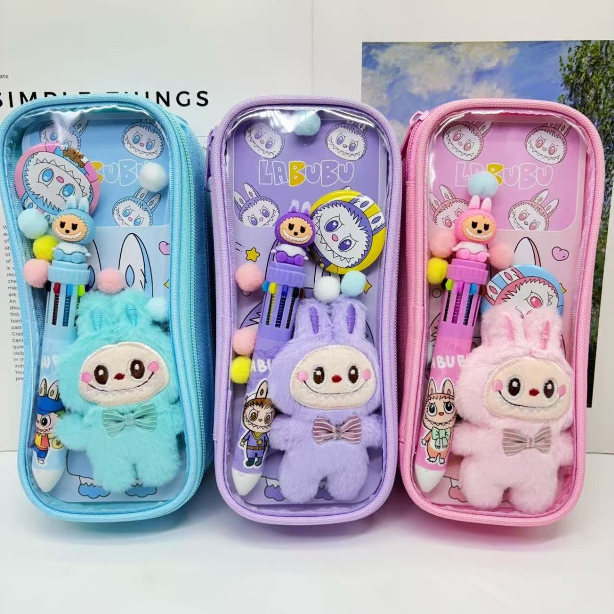 拉布透明ins痛包笔袋高颜值学生可爱文具大容量收纳袋拉布布笔袋