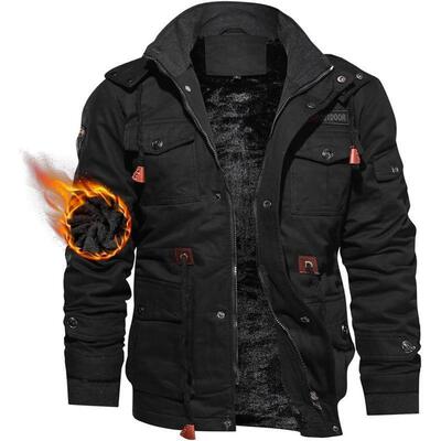 Men's Winter Jacket Cotton Military Jackets Fleece Lined