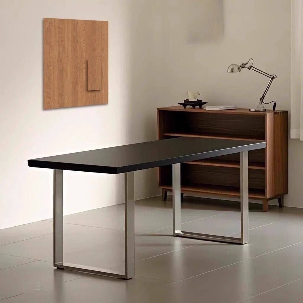 不锈钢桌腿支架极简中古实木大板桌餐桌脚岛台书桌支撑架腿可定制