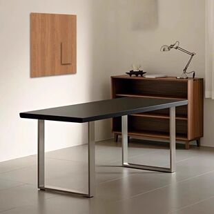 不锈钢桌腿支架极简中古实木大板桌餐桌脚岛台书桌支撑架腿可定制