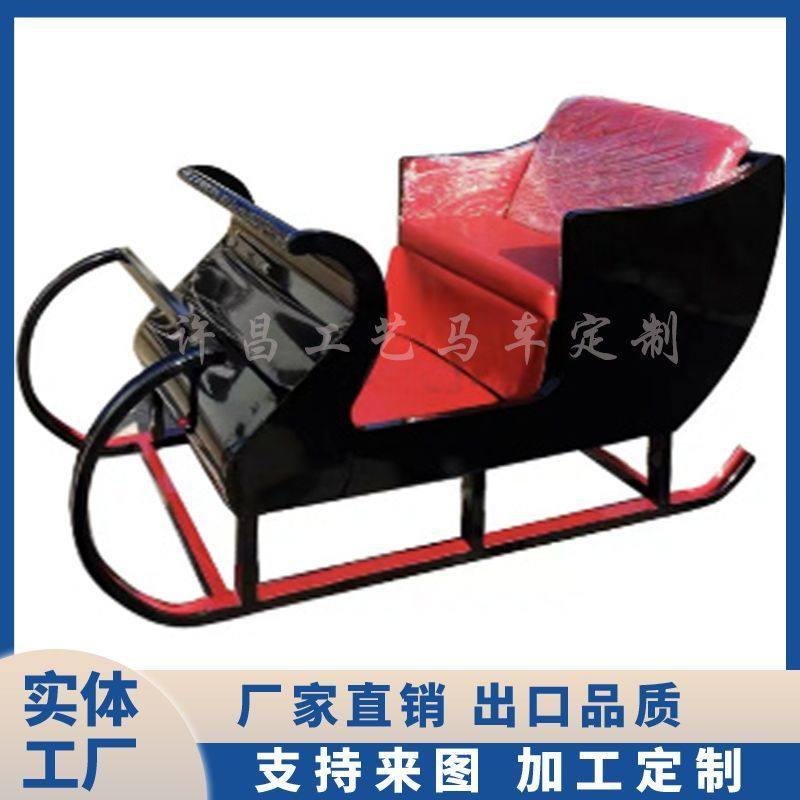 雪橇仿车马车圣诞老人景观美陈造型景区观光旅游铁艺马车羊拉狗拉