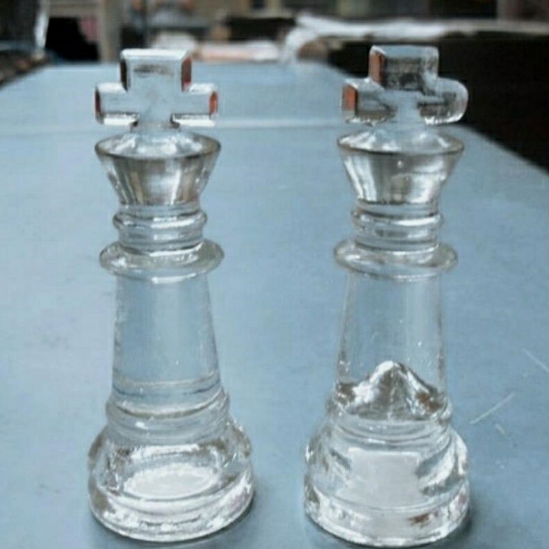 水晶国际象棋玻璃水晶国际象棋  散棋子 道具 棋盘 规格配件单个