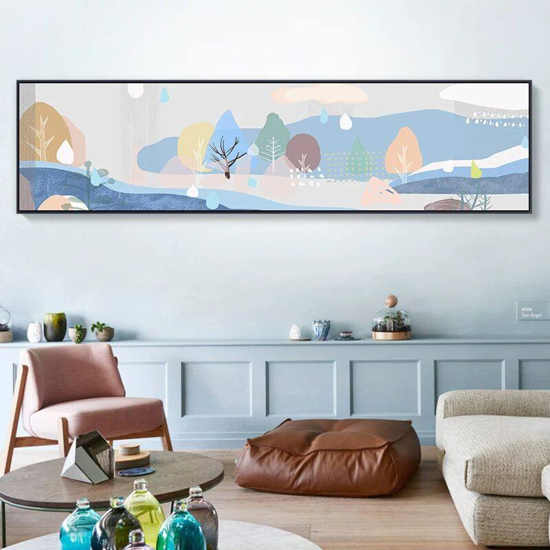 现代简约床头装饰画儿童房卧室背景北欧风格横版房间小孩横幅墙画,家居饰品,现代装饰画,淘宝优惠券,粉丝福利购,淘宝优惠卷