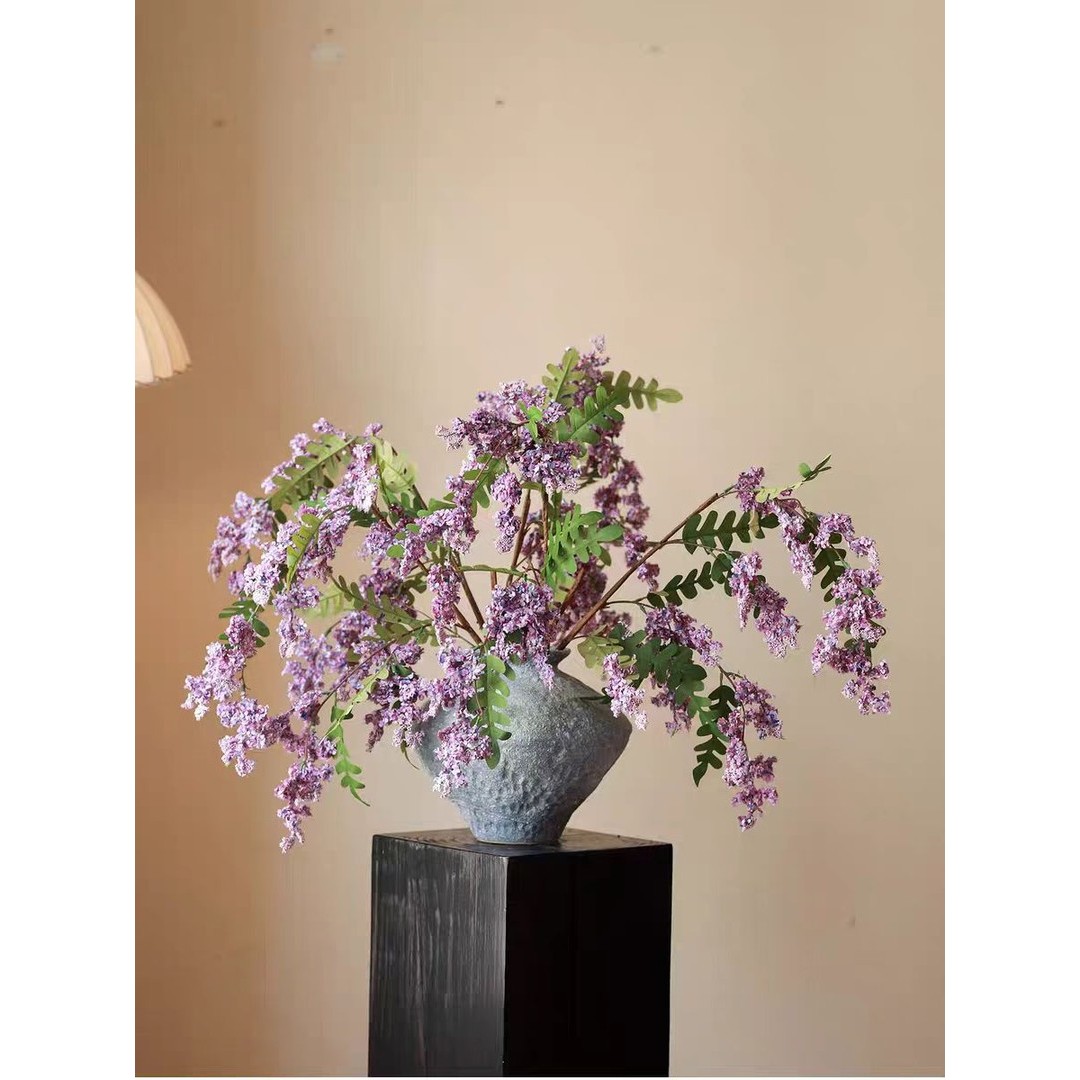 紫色槐蕊仿真花假花摆设高级感逼真轻奢高端民宿客厅前台装饰