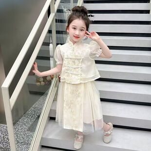 女童汉服套装夏装小女孩儿童新中式唐装女宝宝半身裙两件套夏季