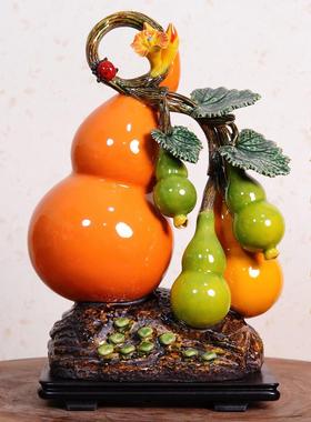 石湾公仔葫芦招财中式聚财摆件入伙客厅玄关家居卧室工艺品装饰品