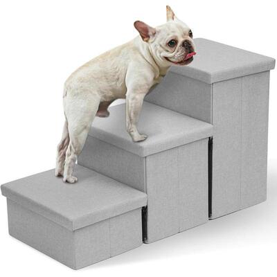 Dog Stairs with Storage Foldable Dog Steps for Small