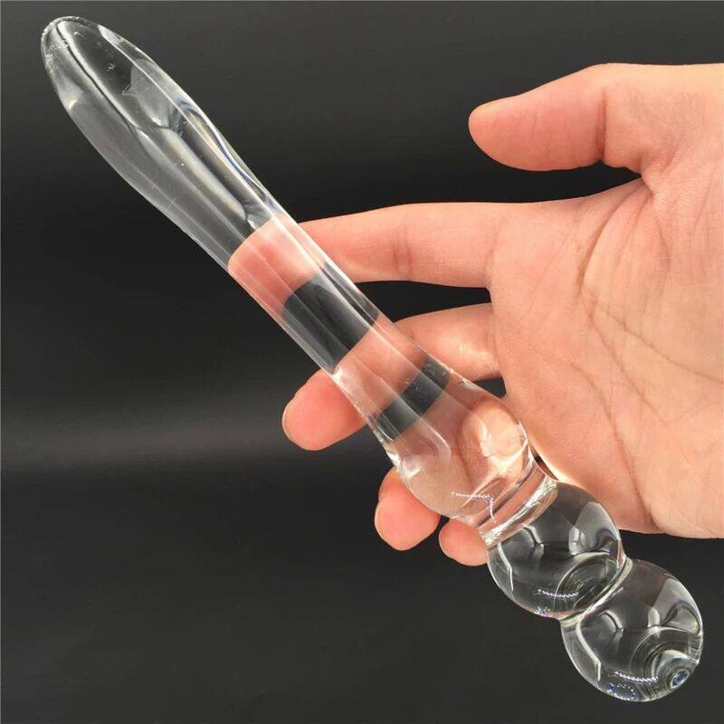 高硼硅实心不规则玻璃棒圆头粗按摩透明光滑圆润易清洗坚固不易碎