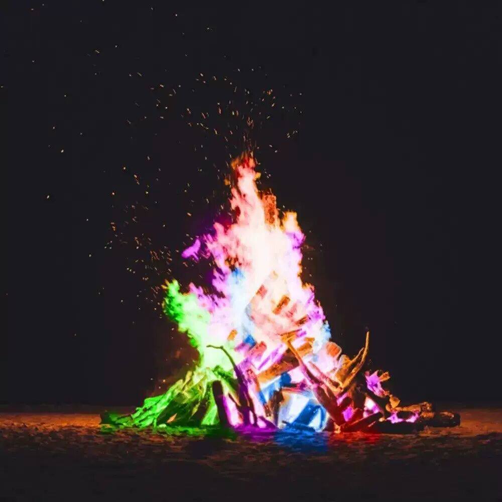 户外七彩火焰粉农场露营沙滩派对魔法调节火焰变色粉末氛围篝火粉