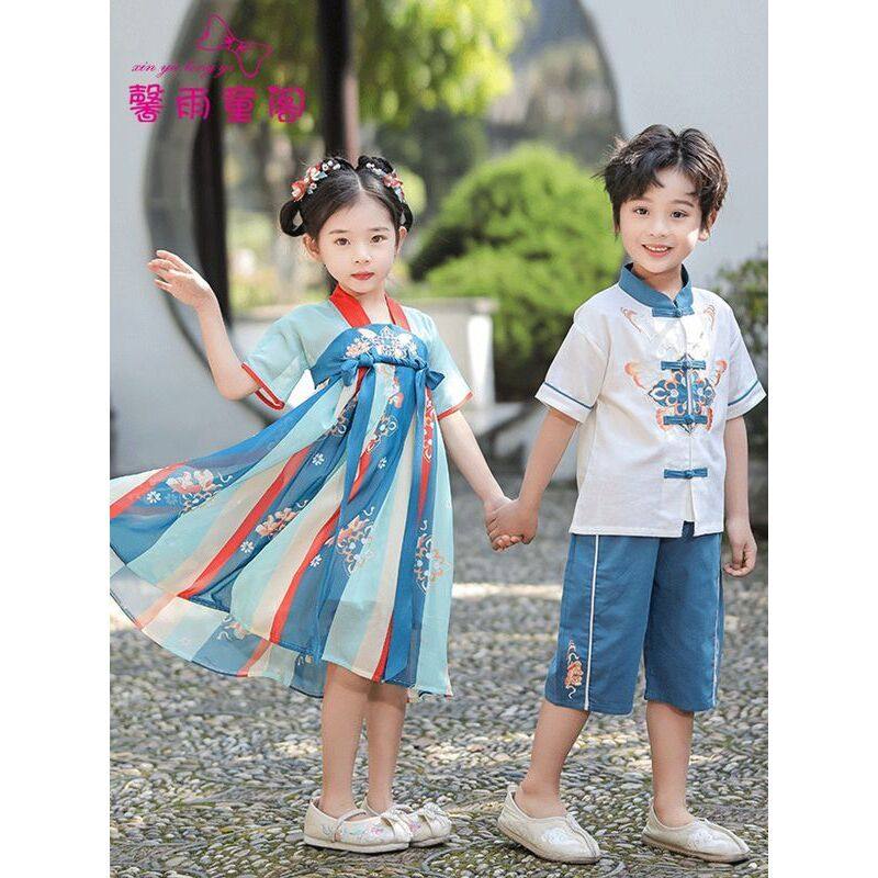 国学汉服男童夏季姐弟装中国风儿童唐装女孩超仙母女装古风演出服,童装/婴儿装/亲子装,唐装,淘宝优惠券,粉丝福利购,淘宝优惠卷