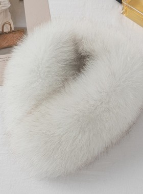 冬季狐狸毛围巾真毛皮草围脖整皮简约女反面獭兔毛绒毛围巾毛领子