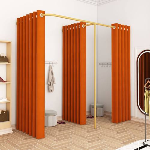 简约现代铁制简易试衣间门帘