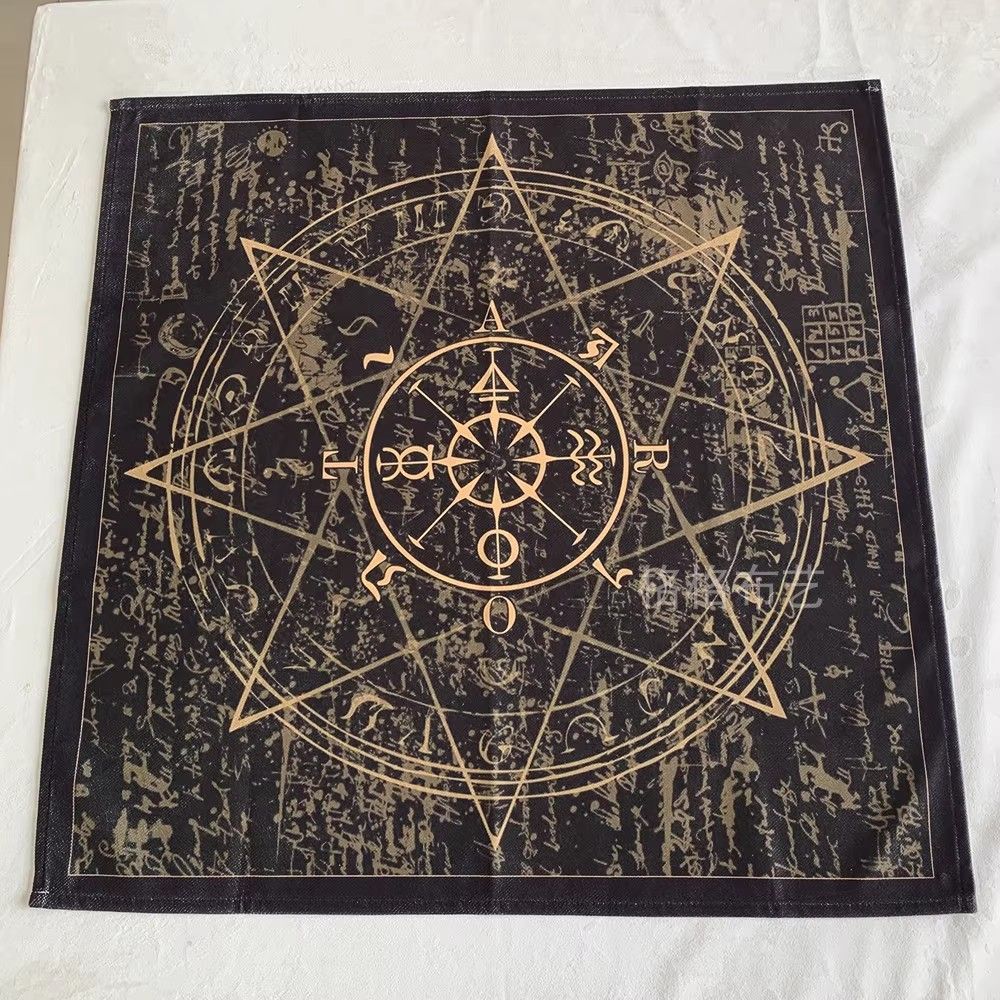 加厚绒布 复古命运之轮塔罗牌桌布罗牌卡牌塔牌布 神秘感塔罗桌布