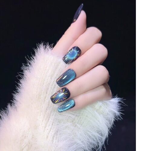 手工穿戴甲设计显白温柔少女心短款美甲贴片