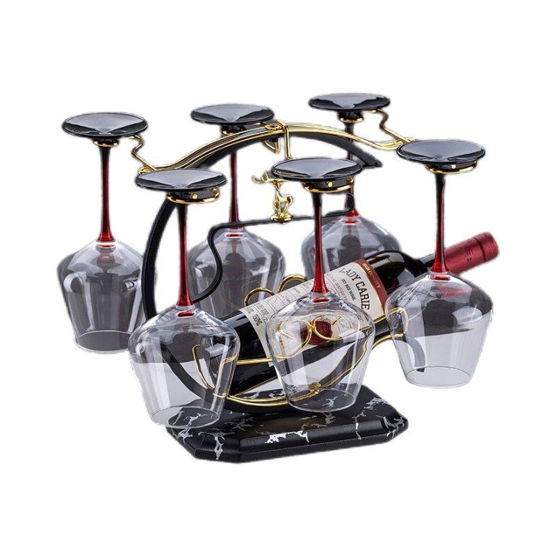 红酒杯架子轻奢高档高脚杯倒挂创意欧式酒瓶展示架家用酒柜摆件
