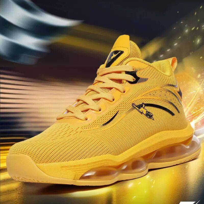 乔丹格兰篮球鞋男2025冬季网面大码男鞋中帮全掌气垫减震跑步鞋男