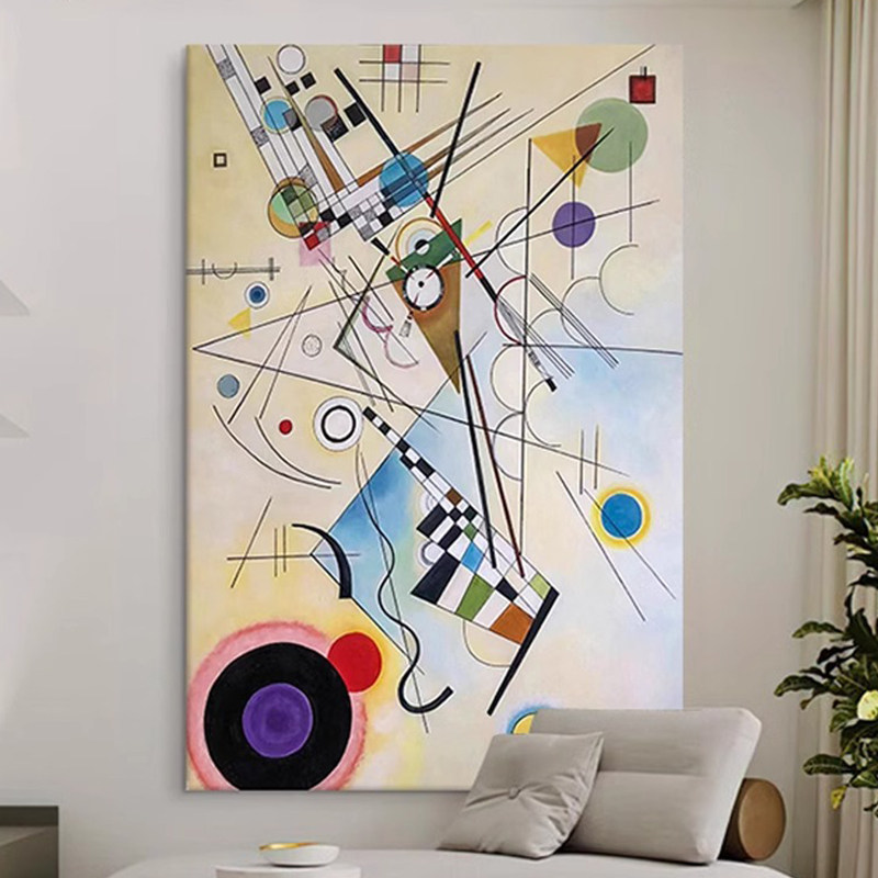 康定斯基抽象派几何图形挂画客厅艺术装饰画现代简约玄关走廊油画