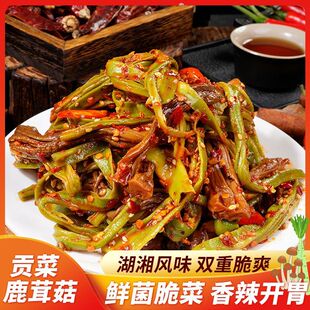 香辣贡菜鹿茸菇湖南特产下饭菜网红追剧解馋零食下酒酱腌凉拌菜