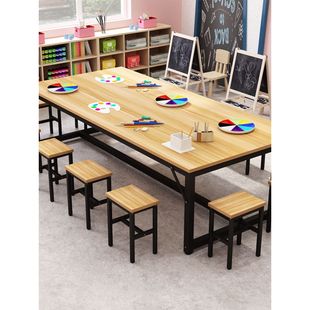 美术绘画桌升级加固型学生书法培训辅导桌儿童阅览手工活动培训桌