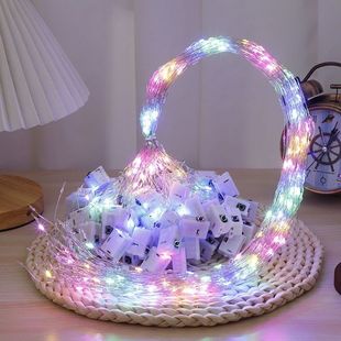 头纱LED闪光灯串鲜花花束蛋糕装饰礼盒满天星花店装饰灯小白盒灯