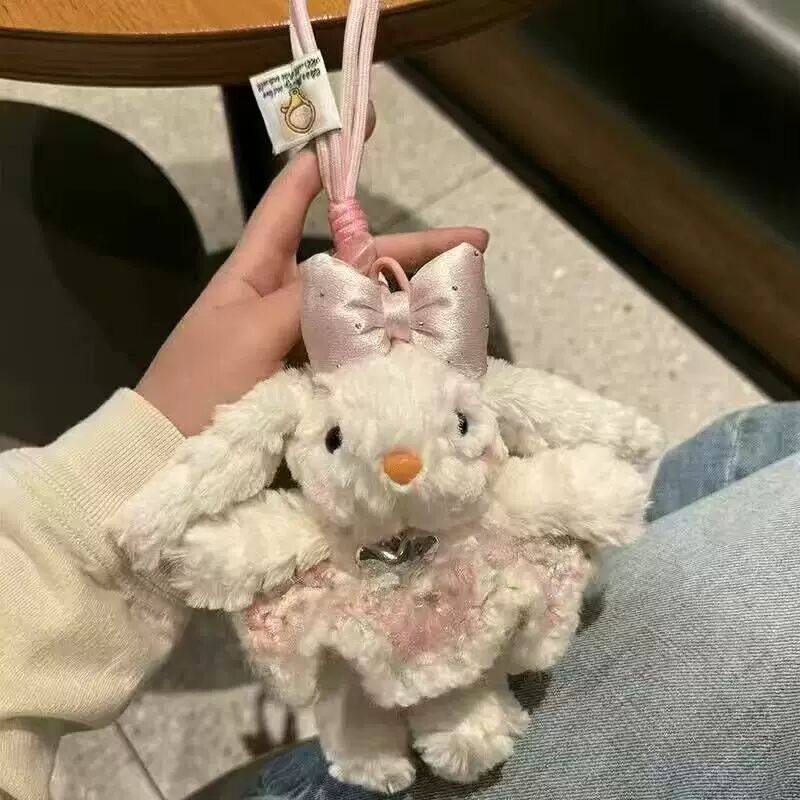 可爱垂耳兔毛绒包包挂件