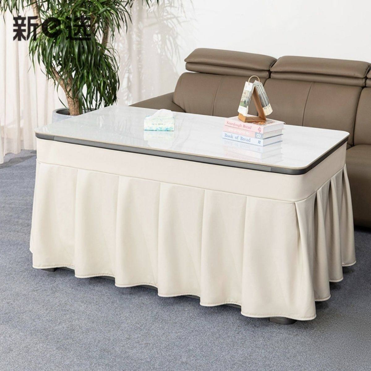 新e选 电炉罩冬季新款滑轨拉链电暖桌茶几烤火被罩皮革加绒电暖罩,居家布艺,烤火罩,淘宝优惠券,粉丝福利购,淘宝优惠卷