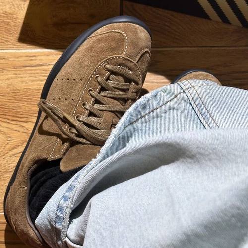 真皮低帮复古棕色德训鞋女2025新款平底休闲板鞋阿甘鞋小白鞋女