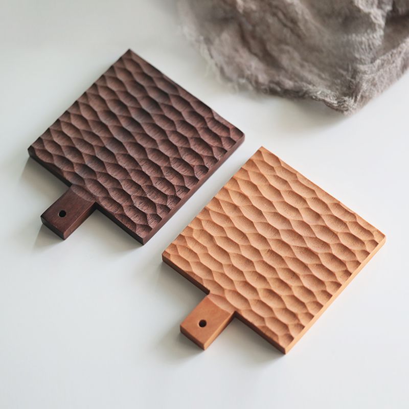 日式手工制作木质防烫杯垫实木蜂窝杯托方形创意隔热垫餐垫壶垫