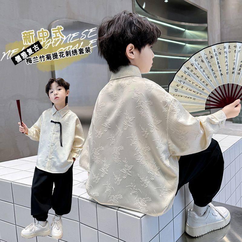 男童汉服春秋款2024新款中大童中国风男孩新中式儿童秋装唐装套装,童装/婴儿装/亲子装,套装,淘宝优惠券,粉丝福利购,淘宝优惠卷