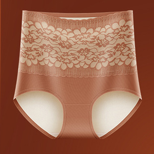 保暖内裤女加绒加厚高腰收腹纯棉蚕丝棉裆护腰臀部屁股纯色三角裤