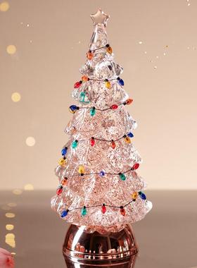 圣诞节装饰品礼物水晶球八音盒送儿童女生女孩音乐盒圣诞树灯摆件