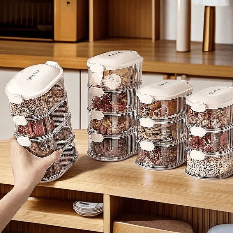 香料收纳盒调料盒一体多格家用厨房佐料分装防潮调味瓶密封罐W,厨房/烹饪用具,调味瓶罐/调料研磨器,淘宝优惠券,粉丝福利购,淘宝优惠卷
