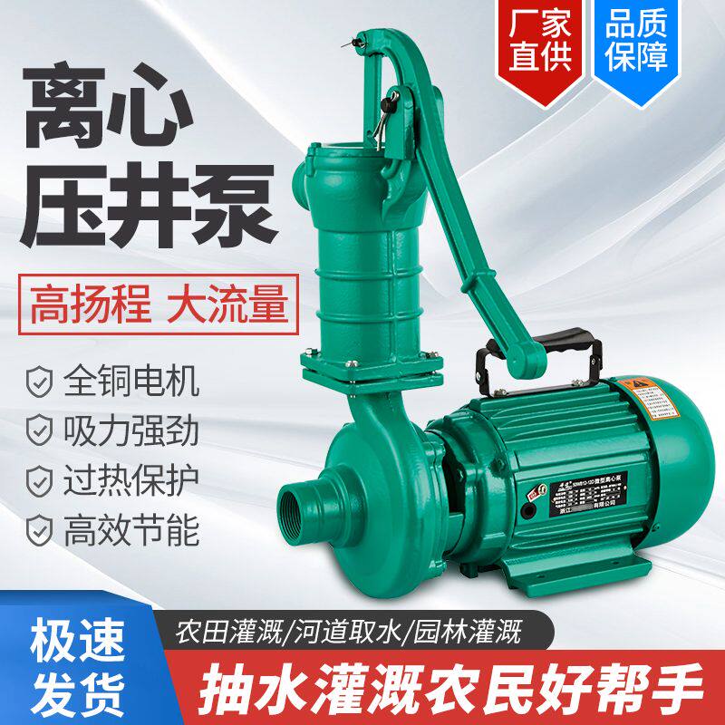 大流量自吸离心泵220V380v电动手压井泵抽水机农用浇地灌溉泵