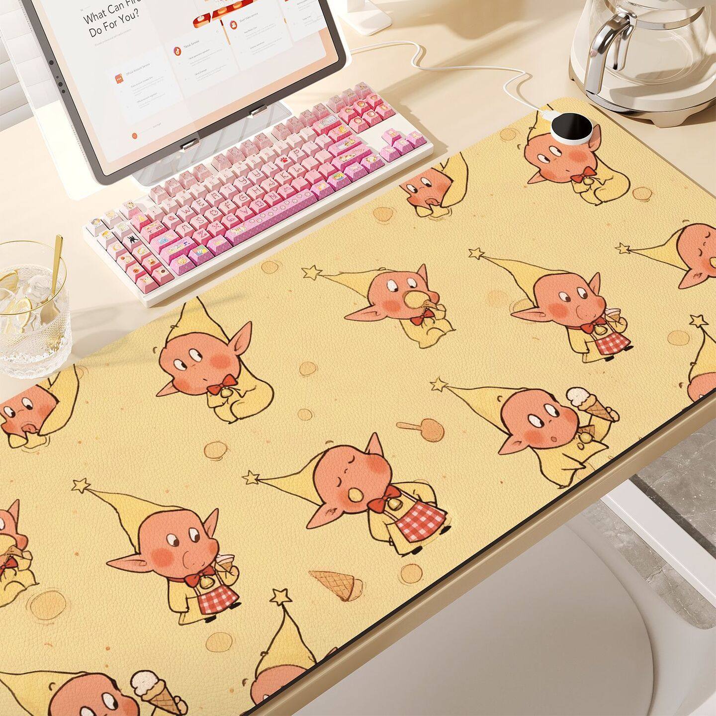 卡通星星人加热鼠标垫超大冬天暖桌垫办公室电脑书桌写字暖手垫子,电脑硬件/显示器/电脑周边,鼠标垫/贴/腕垫,淘宝优惠券,粉丝福利购,淘宝优惠卷