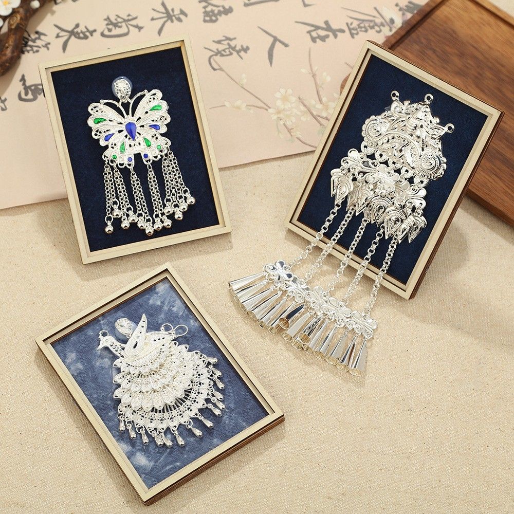 文创苗绣磁吸冰箱贴特色民族风非遗手工复古刺绣装饰纪念品贴花